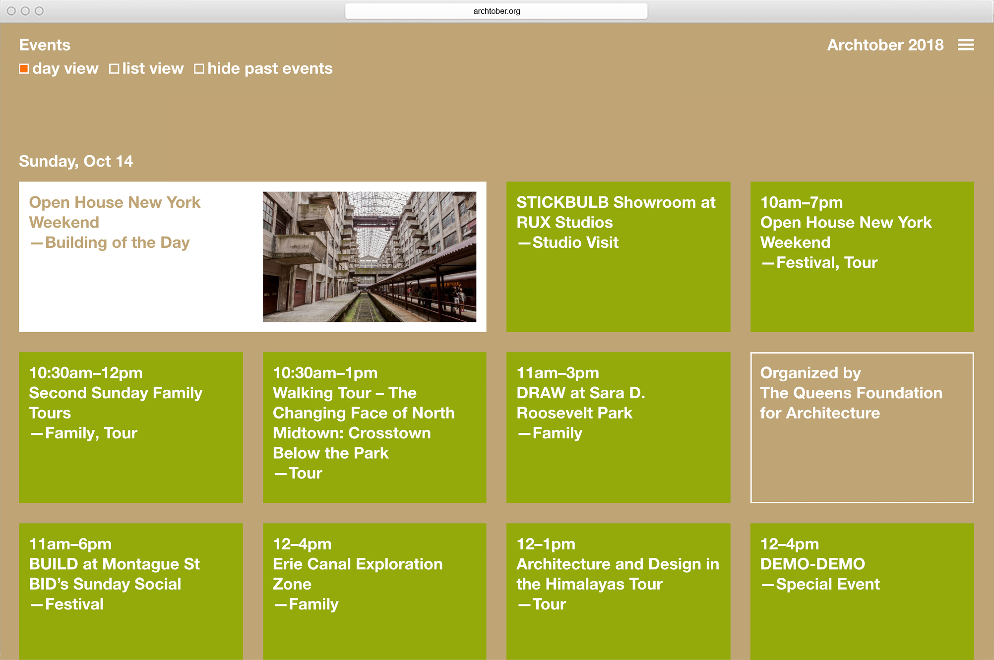 Archtober website - MTWTF