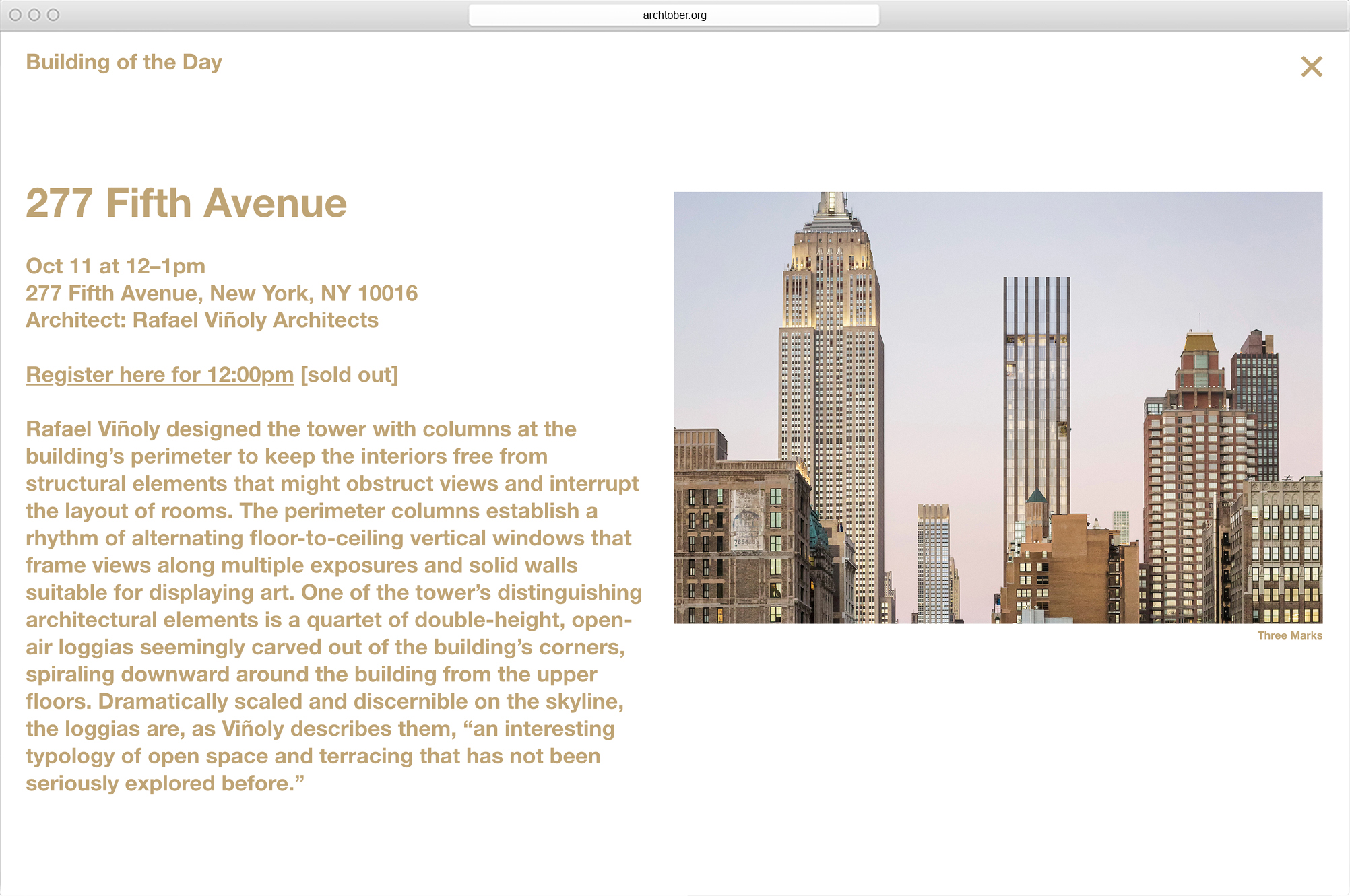 Archtober website - MTWTF