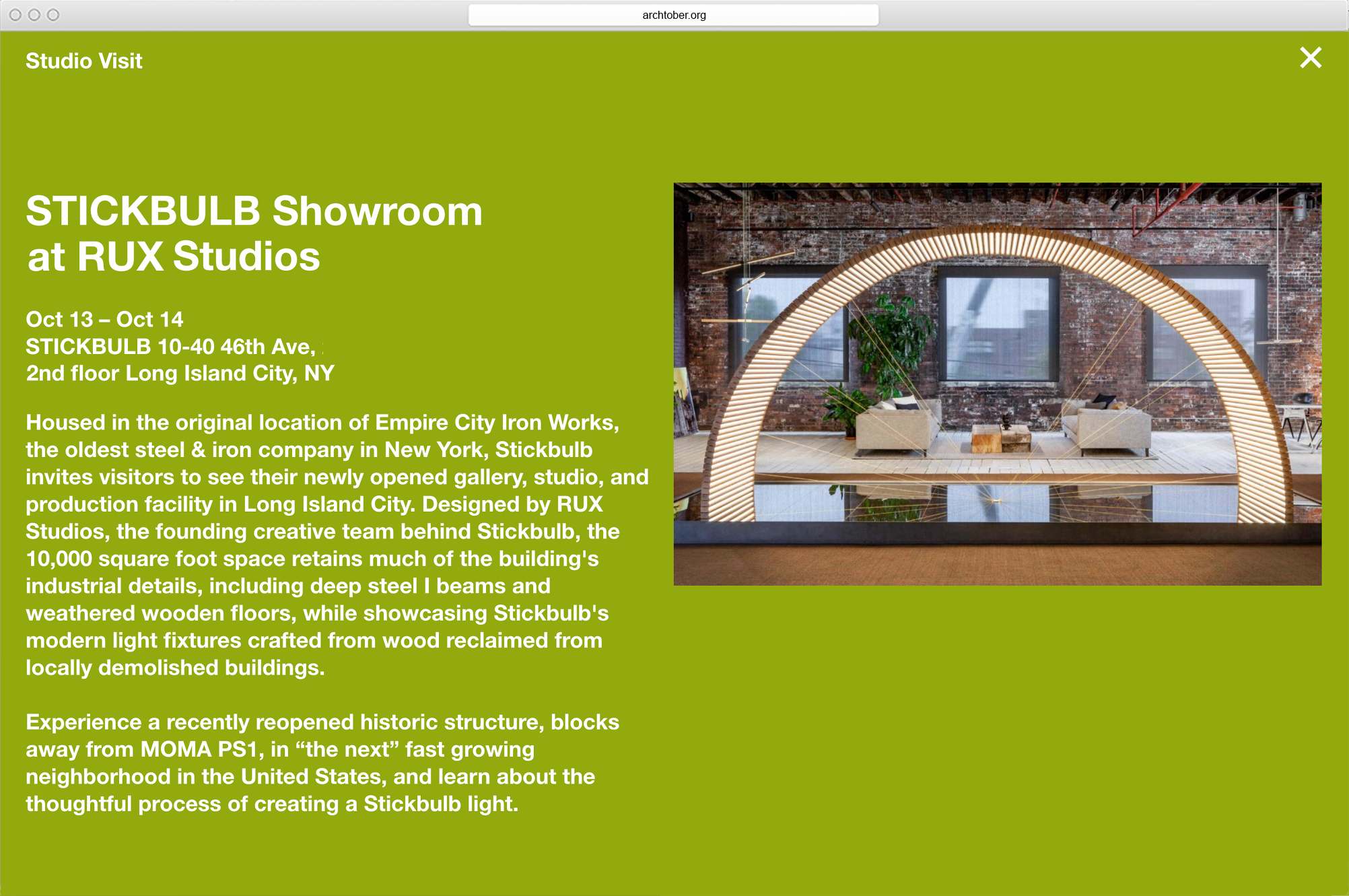 Archtober website - MTWTF