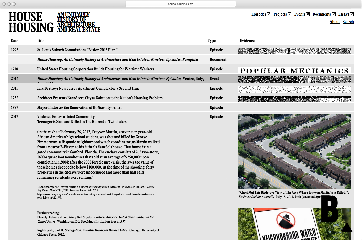 House Housing digital archive  - MTWTF