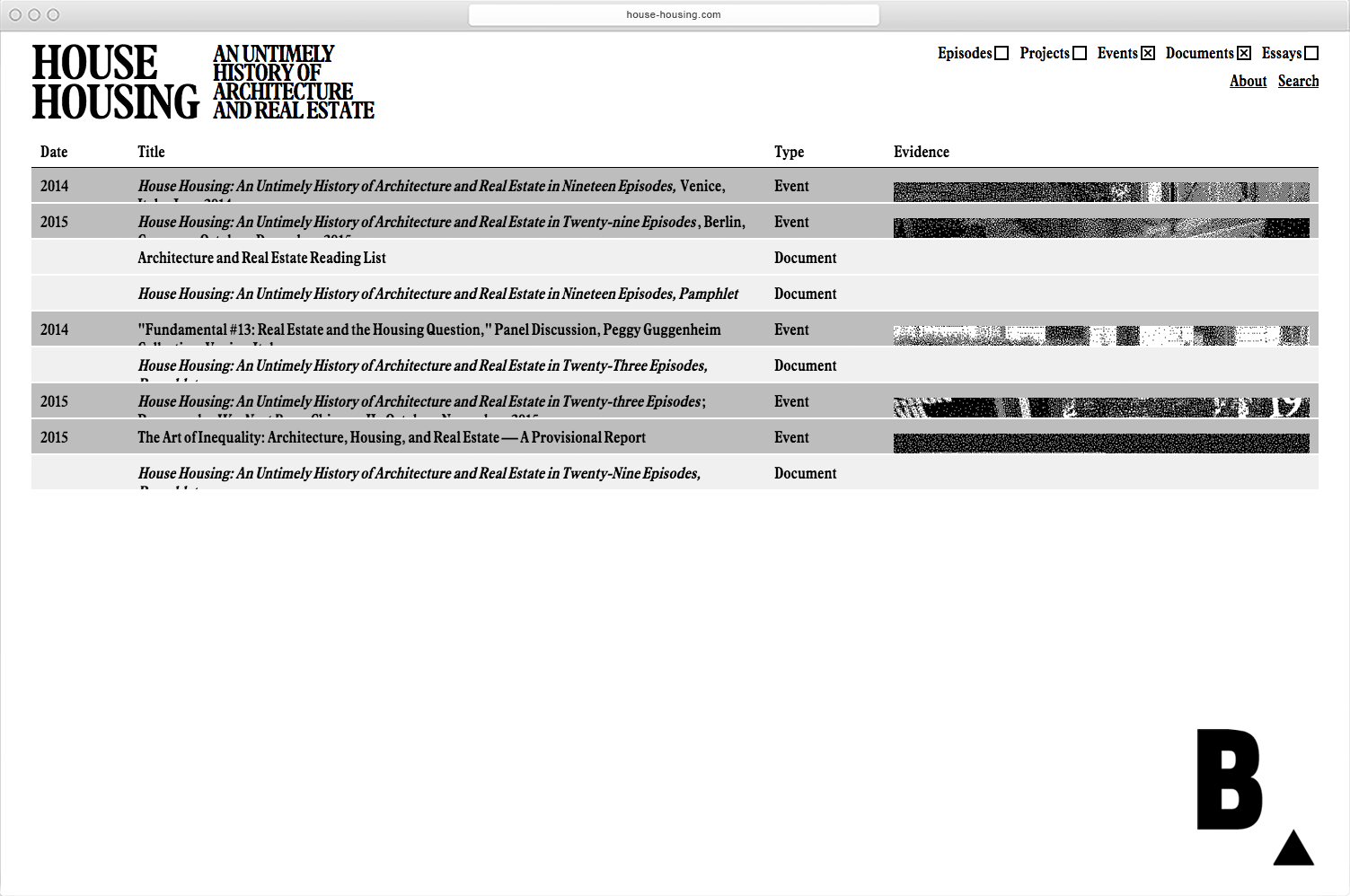 House Housing digital archive  - MTWTF