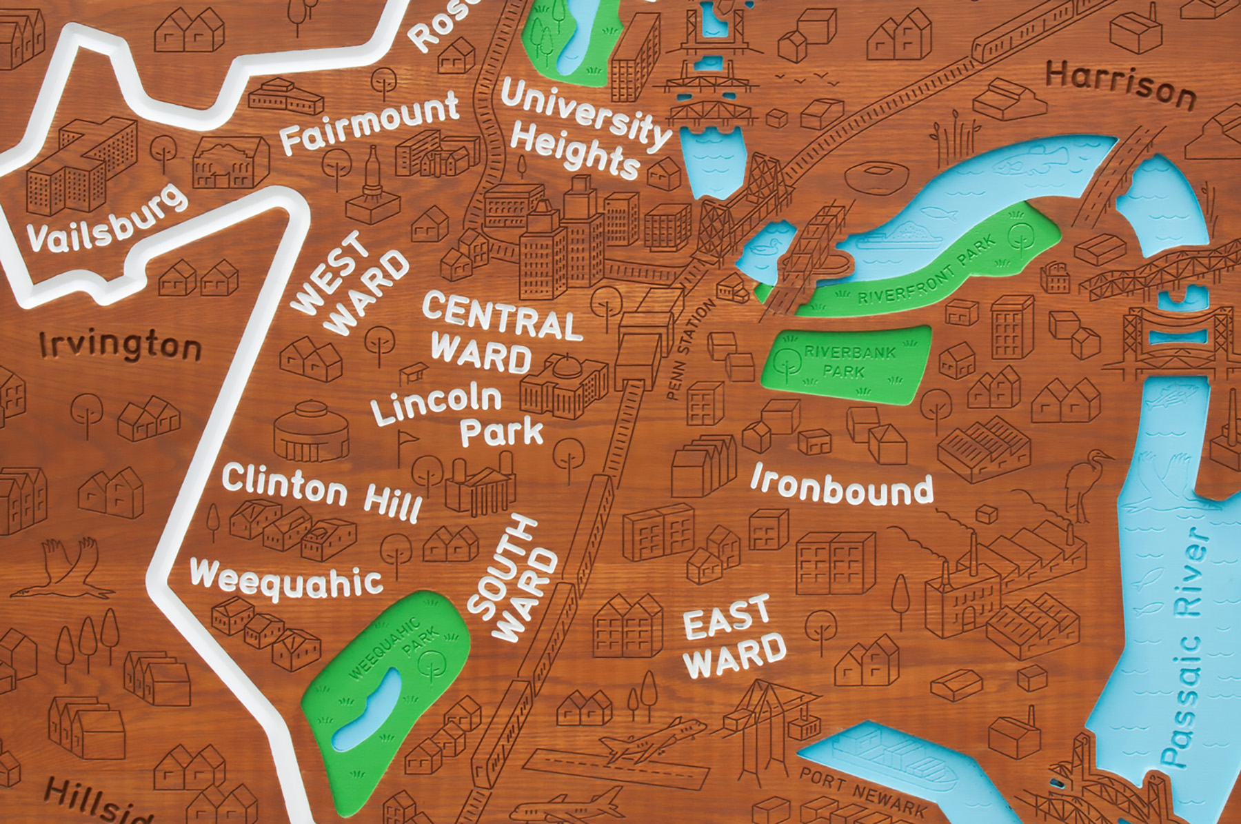 Newark Riverfront Park identity and wayfinding - MTWTF